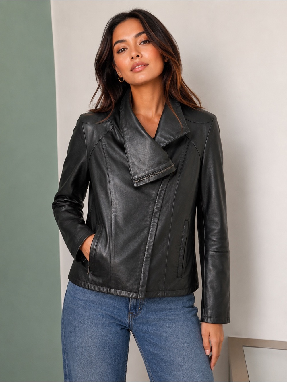 bagatelle Black Leather Motto Jacket